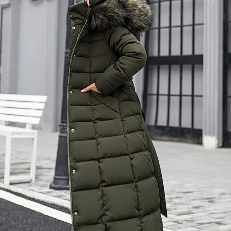 Dames Lange Parka - Met Capuchon en Ceintuur