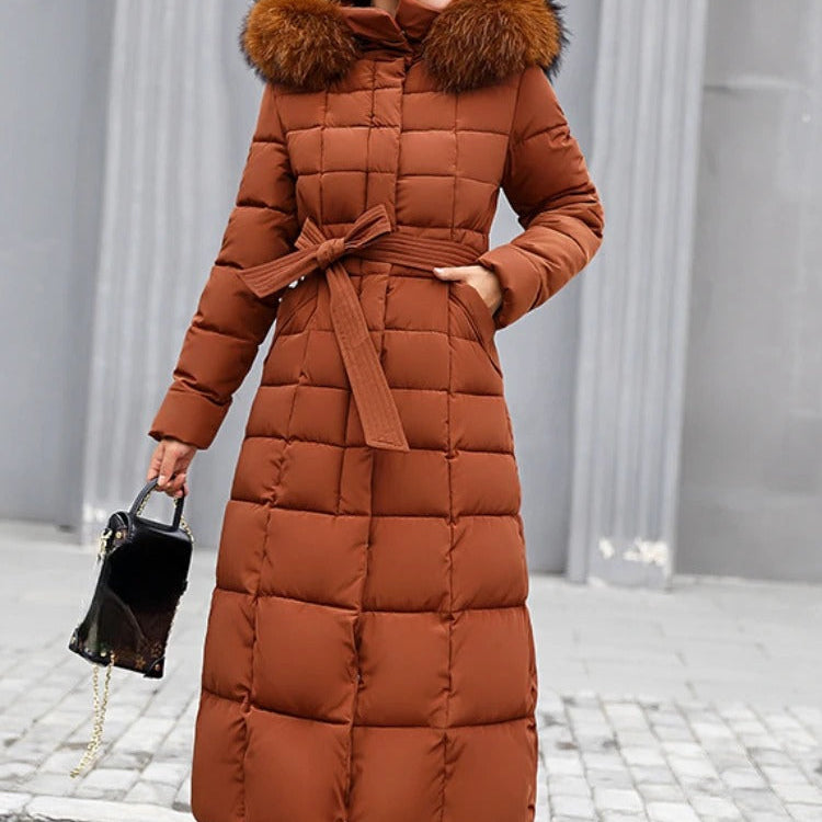 Dames Lange Parka - Met Capuchon en Ceintuur