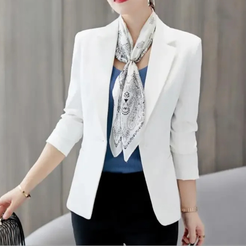 Women's Tailored Blazer - Slim Fit Jacket with Single Button