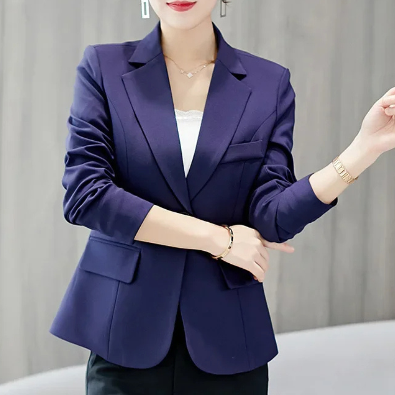 Women's Tailored Blazer - Slim Fit Jacket with Single Button