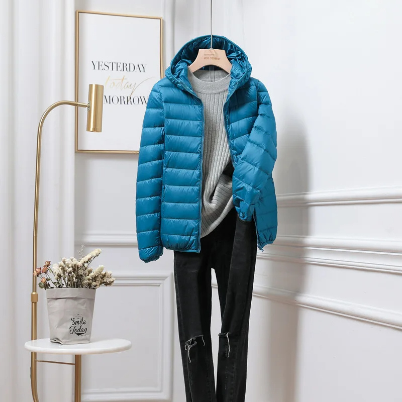 Women's Puffer Jacket - Quilted Coat with Hood
