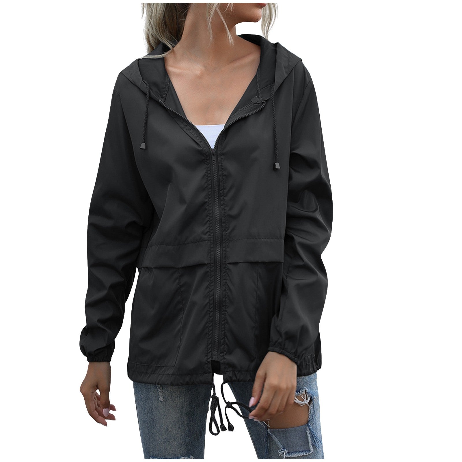 Dames Waterdicht Windjack - Capuchon en Trekkoord