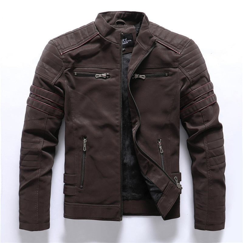 Heren Motorjack - Slim Fit met Staande Kraag
