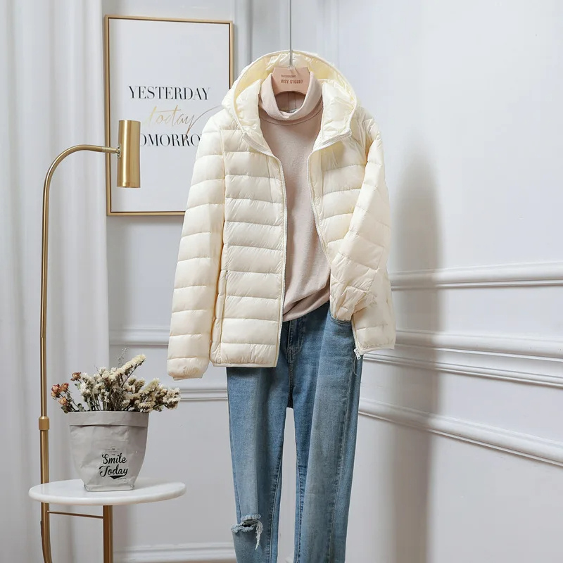 Women's Puffer Jacket - Quilted Coat with Hood