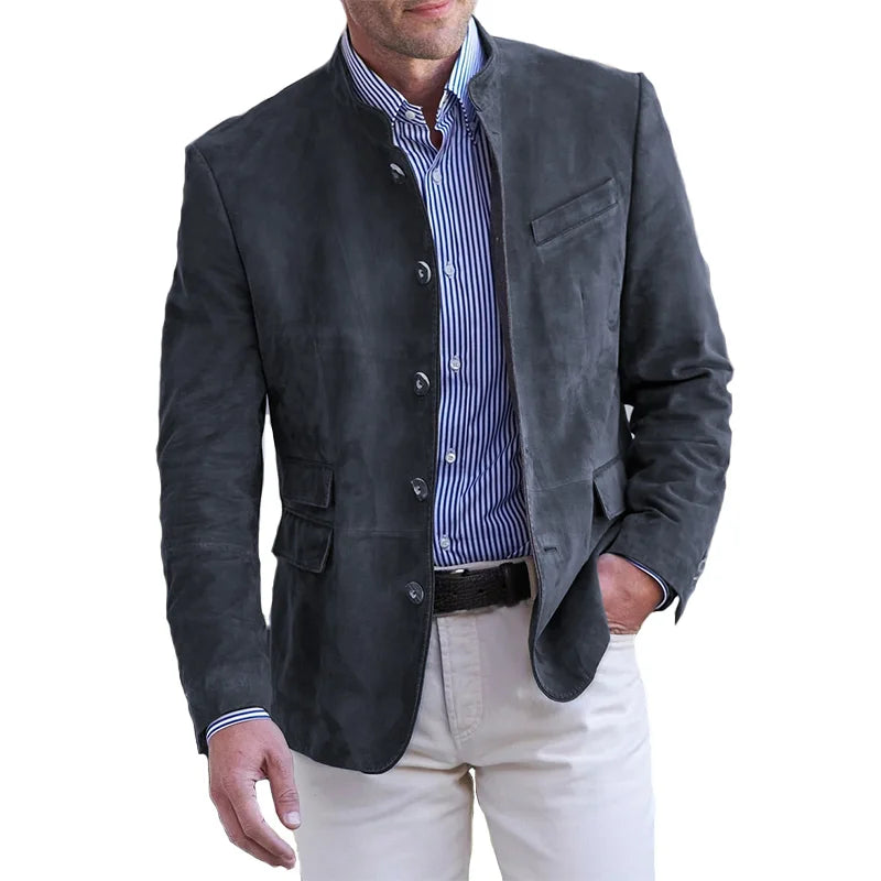 Heren Blazer - Met Opstaande Kraag en Knoopsluiting