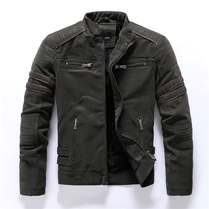 Heren Motorjack - Slim Fit met Staande Kraag