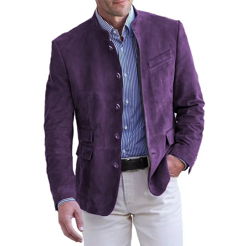 Heren Blazer - Met Opstaande Kraag en Knoopsluiting
