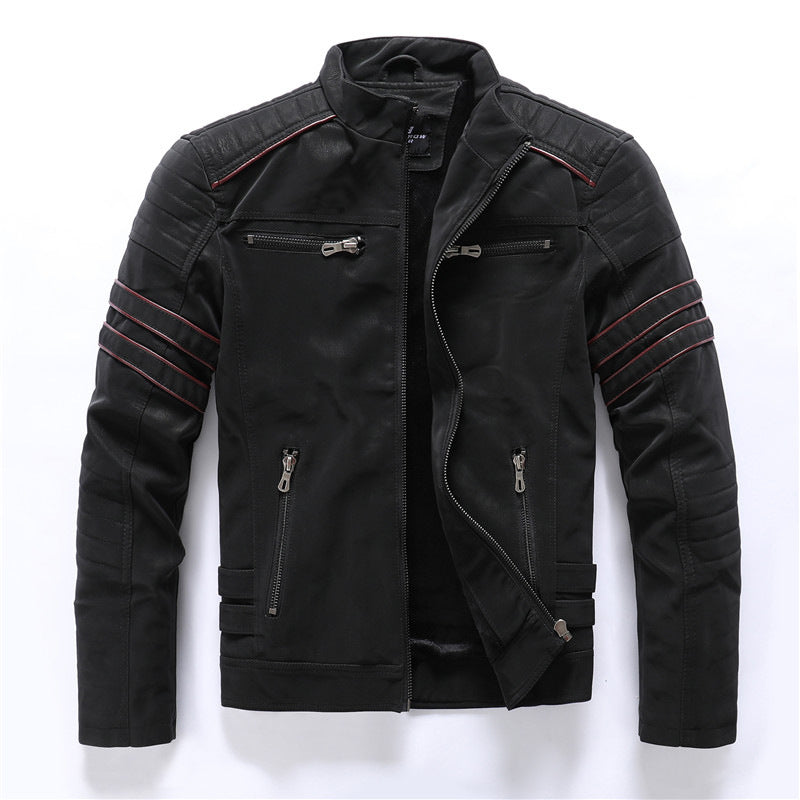 Heren Motorjack - Slim Fit met Staande Kraag