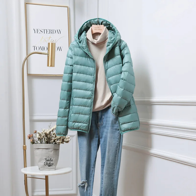 Women's Puffer Jacket - Quilted Coat with Hood