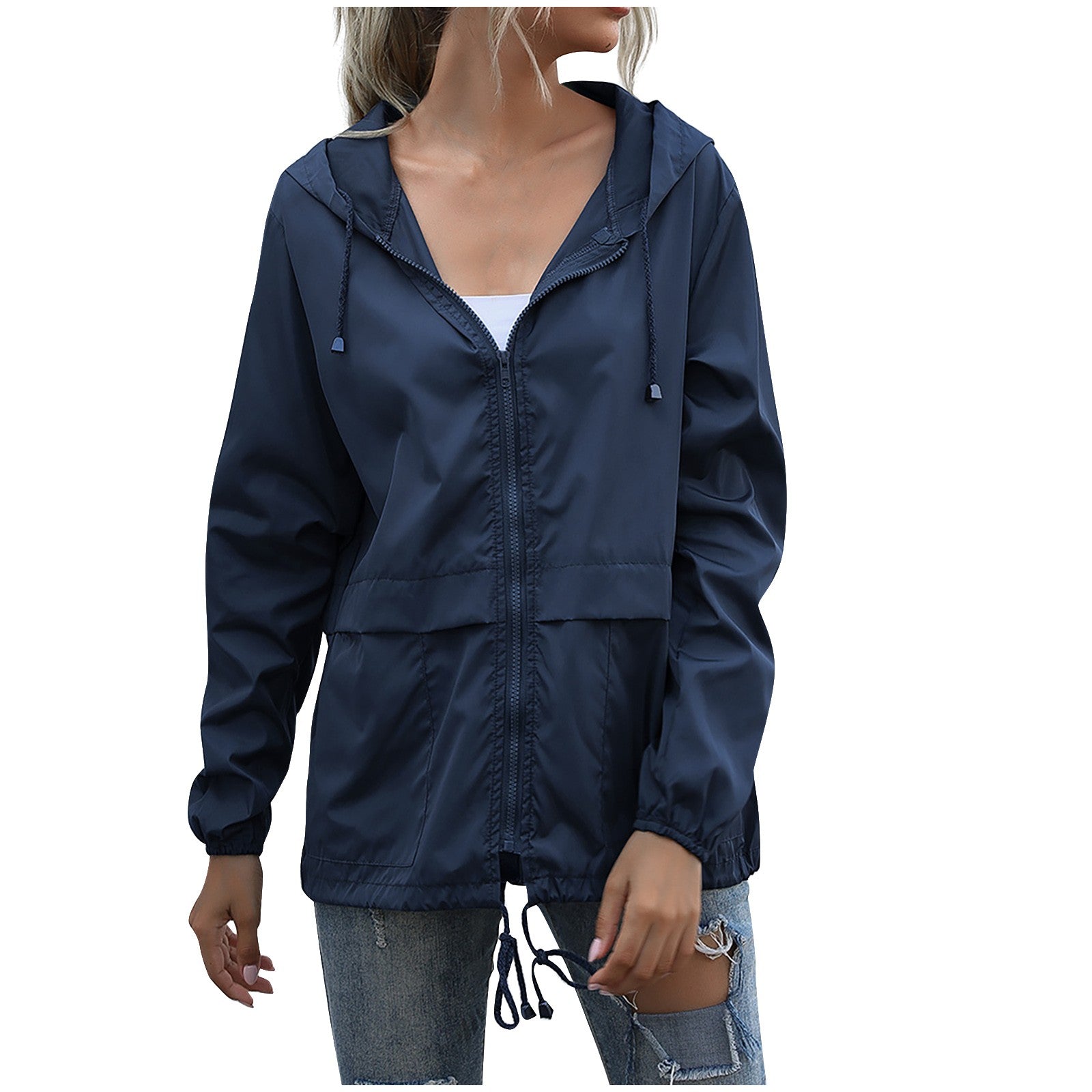 Dames Waterdicht Windjack - Capuchon en Trekkoord