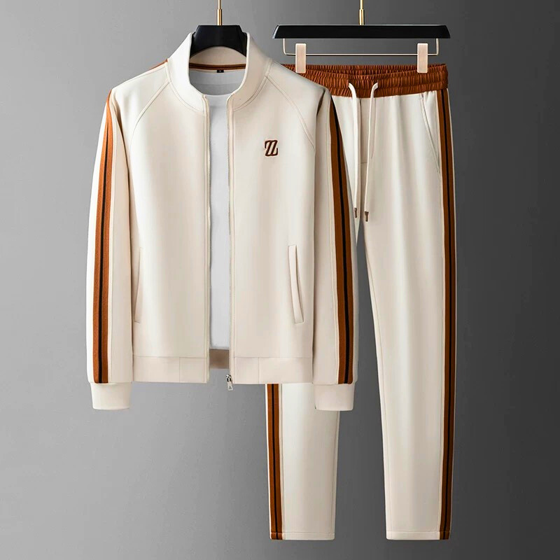 Heren Gestreepte Trainingspak - Tweedelige Jas en Broek