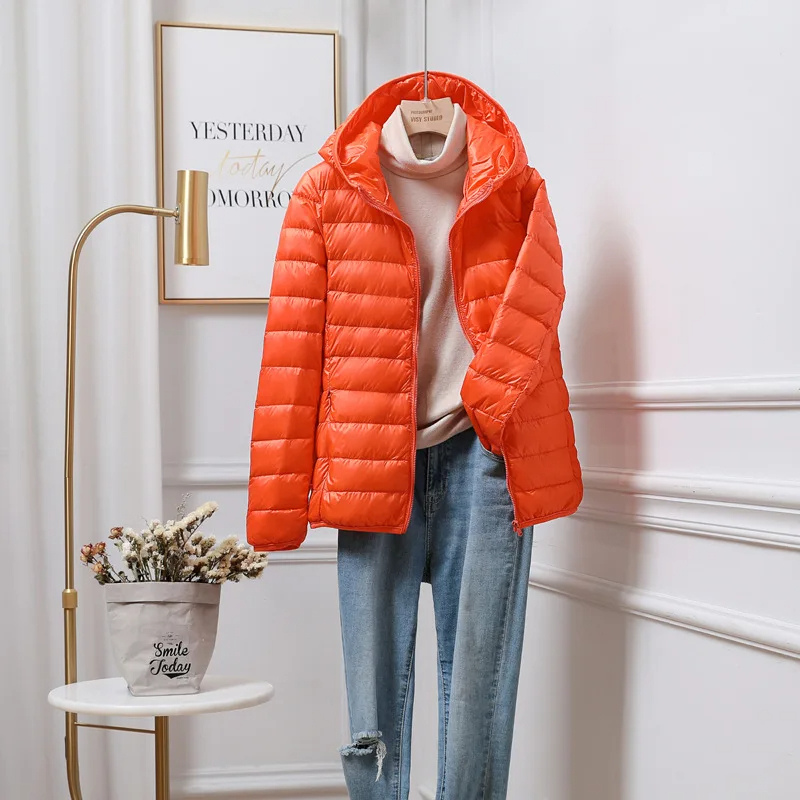 Women's Puffer Jacket - Quilted Coat with Hood