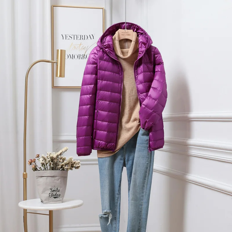 Women's Puffer Jacket - Quilted Coat with Hood