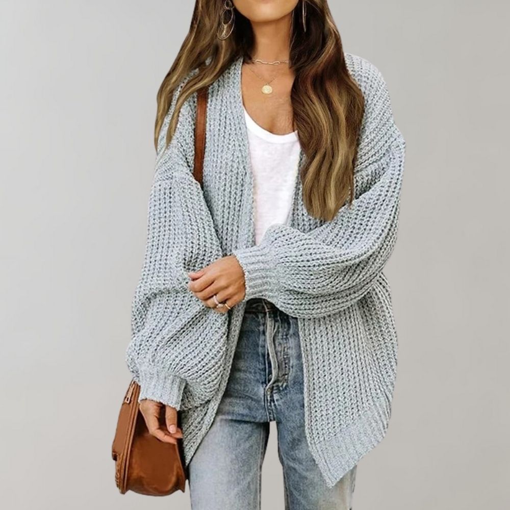 Women's Chunky Knit Cardigan - Open and Loose Fit