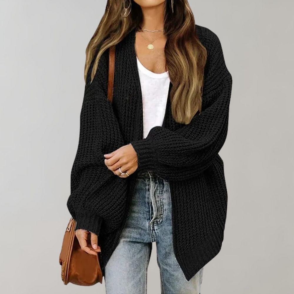 Women's Chunky Knit Cardigan - Open and Loose Fit