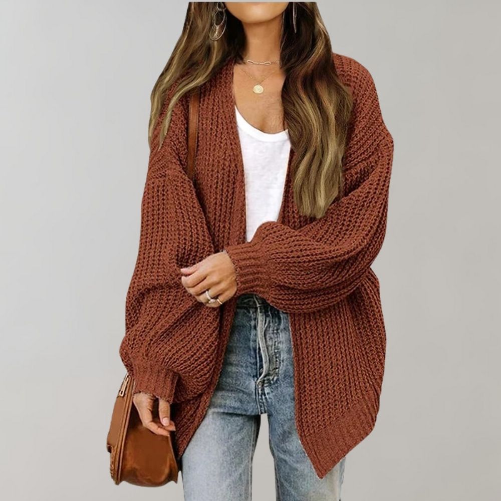 Women's Chunky Knit Cardigan - Open and Loose Fit