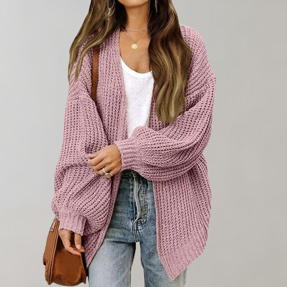 Women's Chunky Knit Cardigan - Open and Loose Fit