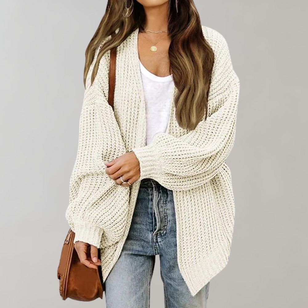 Women's Chunky Knit Cardigan - Open and Loose Fit