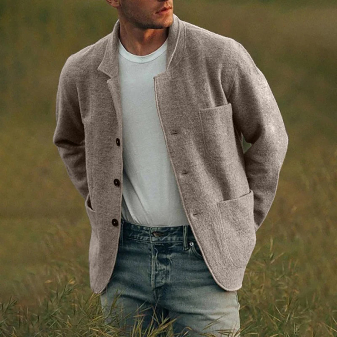 Heren Knopenvest - Gebreide Cardigan met Zakken