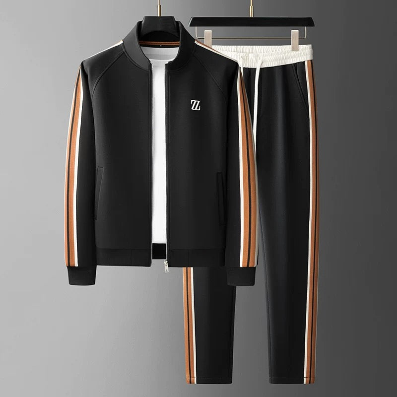 Heren Gestreepte Trainingspak - Tweedelige Jas en Broek
