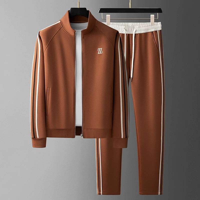Heren Gestreepte Trainingspak - Tweedelige Jas en Broek