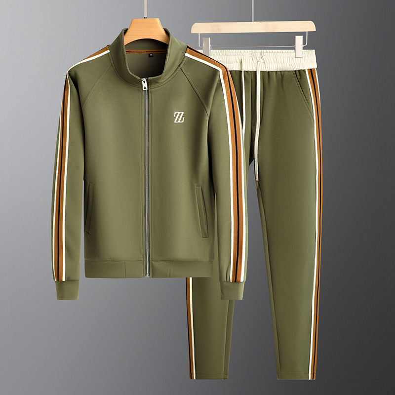 Heren Gestreepte Trainingspak - Tweedelige Jas en Broek