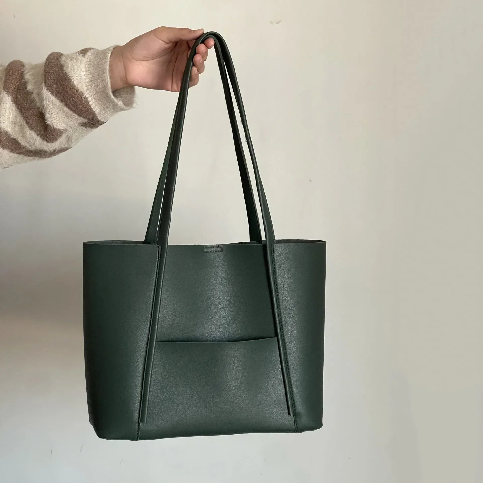 Dames Ruime Tote Bag - Gestructureerd met Voorvak