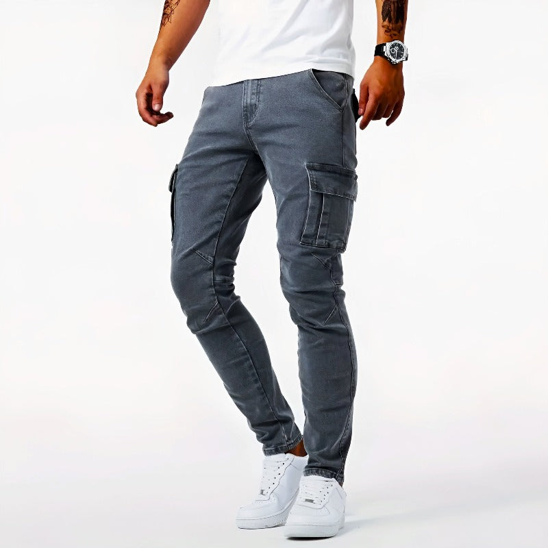 Heren Cargobroek - Slim Fit met Opgestikte Zakken