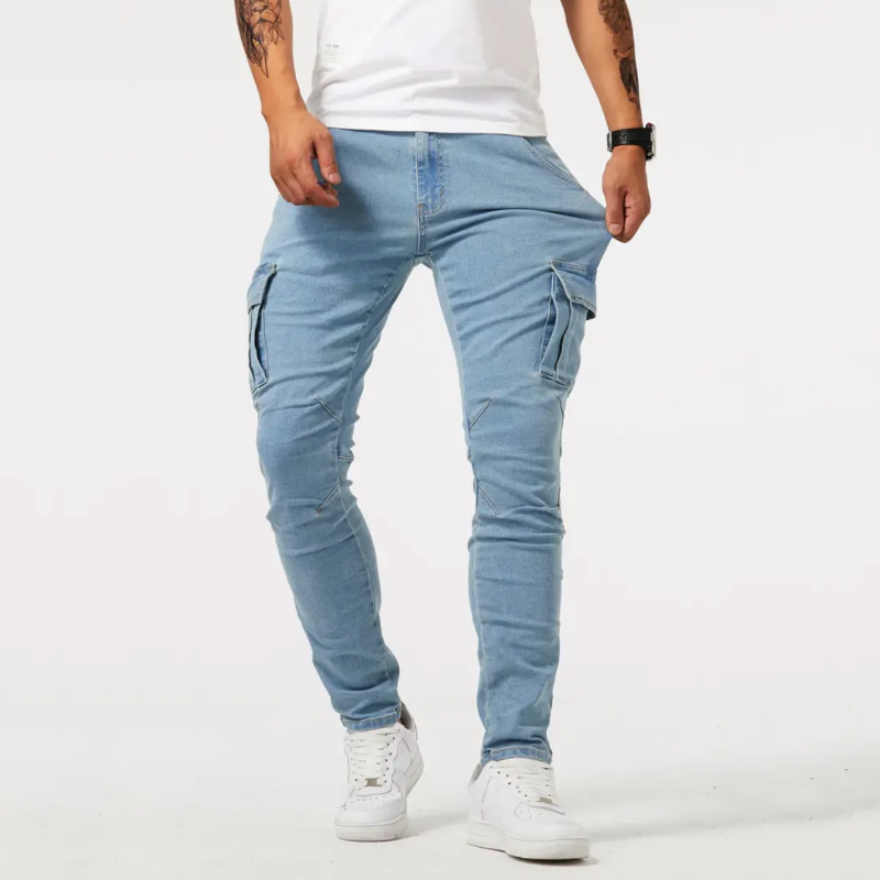Heren Cargobroek - Slim Fit met Opgestikte Zakken