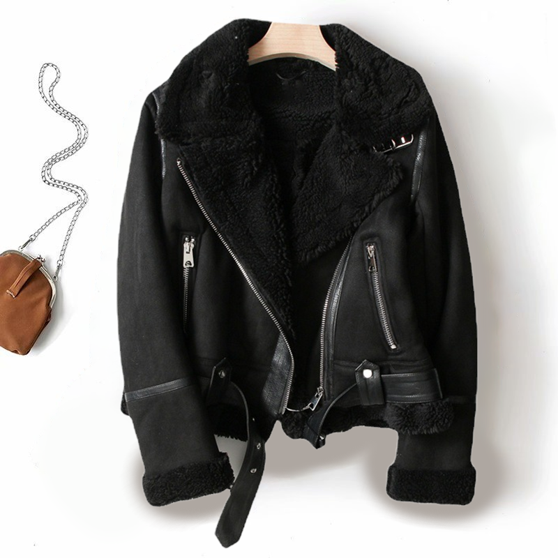 Dames Warme Bikerjas - Met Asymmetrische Rits