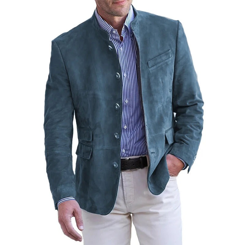 Heren Blazer - Met Opstaande Kraag en Knoopsluiting