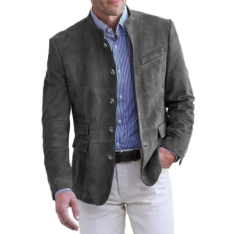 Heren Blazer - Met Opstaande Kraag en Knoopsluiting