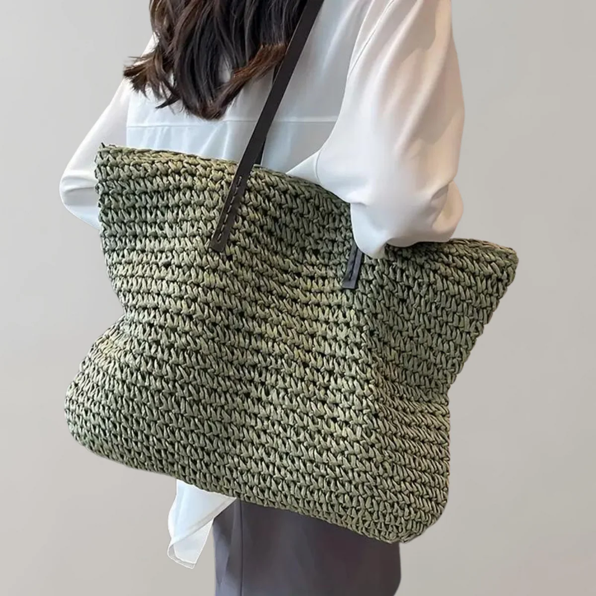 Dames Oversized Tote Bag - Contrasterende Hengsels
