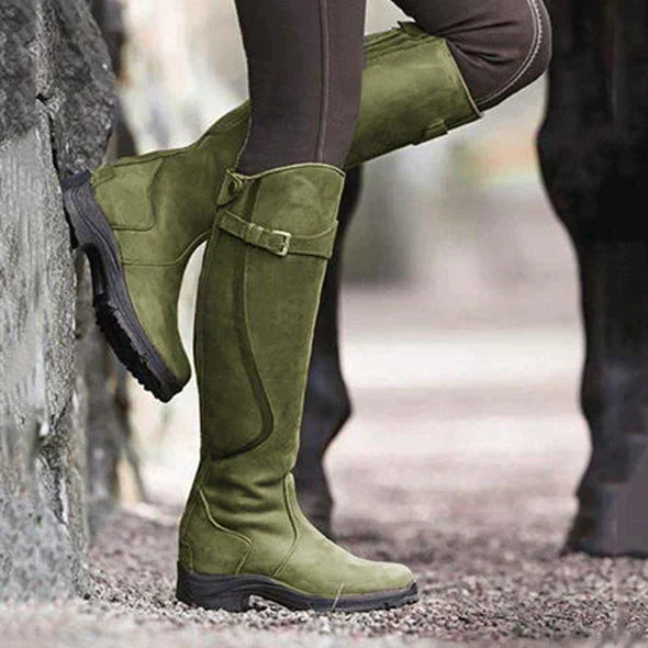 Dames Knielaarzen - Hoge Laarzen met Gesp Detail
