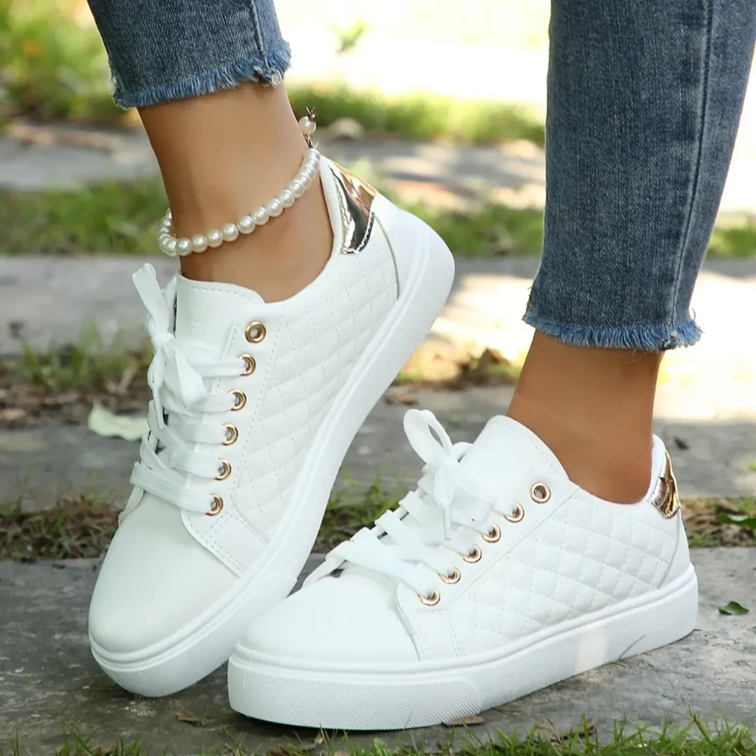 Dames Platformsneakers - Gewatteerd met Vetersluiting